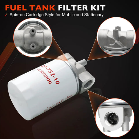 Heavy Duty Hydraulic Oil Filter Assembly 10 Micron For Petroleum Fluids Three Quarters Inch NPT Return Line Filter Housing