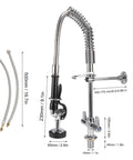 Maqulae Commercial Kitchen Faucet, G1/2 Thread Pull Down Sprayer with 360, large chrome sink faucet with flexible hose.