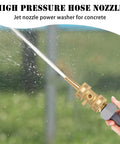 Two Pack Heavy Duty Brass Hose Nozzles With Two Shutoff Valves High Pressure Jet Nozzles Three Quarter Inch GHT Fittings spraying water