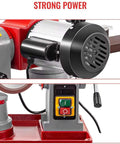 Rock Solid Circular Saw Blade Sharpening Station With 370W Heavy Hitter Motor and 2850RPM motor close-up showing controls and strong power.