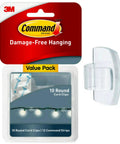 Round Cord Clips For No Tool Cable Management Clear Damage Free Hanging Wall Clips Pack 10 Clips 12 Strips in packaging