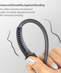 Go To USB Cable For Motorola Symbol Zebra Barcode Scanners LS2208 DS6878 LI4278 LS3578 7FT 2M USB Type A Cable CBA U01 S07ZAR, shown flexed for durability.