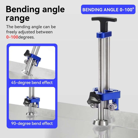 Pro Grade 1 Station Sheet Metal Roller Bender For Pros Quick Setup Metal Roofing Tools showing bending angle range from 0-100 degrees