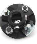 Bulletproof Steel Steering Coupler Joint Featuring 1 Inch DD Connection And Precise 36 Splines heavy duty black metal rag joint view from above