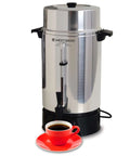 100 Cup Commercial Coffee Urn With Automatic Temperature Control Fast Brewing Easy Clean Up NSF Approved Large Capacity Keeps Joe Hot All Day Silver For Large Events