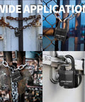 Weatherproof Padlocks For Outdoor Use 6 Pack Keyed Alike Heavy Duty Padlock Set With Waterproof Coating securing gates and fences