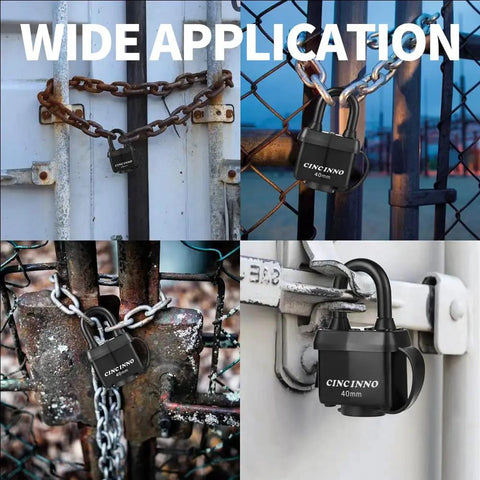 Weatherproof Padlocks For Outdoor Use 6 Pack Keyed Alike Heavy Duty Padlock Set With Waterproof Coating securing gates and fences