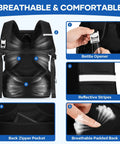 Leakproof Insulated Backpack Cooler For 33 Cans Soft Cooler Bag With Lightweight Comfort Perfect For Camping Beach Tailgate Lunch And Day Trips 23L Black showing features like bottle opener and reflective stripes.