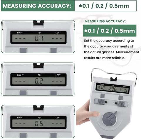 Next-Level Pupillometer With Adjustable Nose Pad And Brightness Control Pro-Grade Pupil Distance Meter digital display and settings