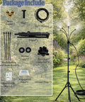 Outdoor Misting System With Adjustable Stand And 360° Flexible Hose Ultra Fine 0.5mm Nozzles For Patio Cooling Backyard Oasis Poolside And BBQ Includes 26Ft Hose And Tripod components laid out on grass.