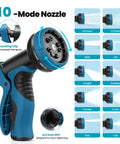 Heavy Duty Metal Garden Hose With Stainless Steel Braided Construction, One Hundred Foot Length, Ten Way Spray Nozzle Options