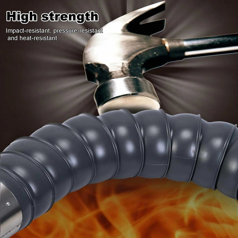 Top Shelf Flexible Duct Collector Arm For Fume Extraction With No Sweat Setup 4 6 And 8 Inch Adjustable Hose Kit showcasing high-strength gray hose.