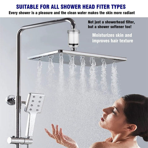 Shower with 2 Micron High Flow Washer Water Filter System With Visible Chamber For Cleaner Laundry, 99.5% Removal Of Chlorine Fluoride And Heavy Metals