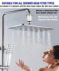 Water flowing from shower system with 1 Micron Washing Machine Water Filter System With Multi Stage Activated Carbon Fiber Filtration.