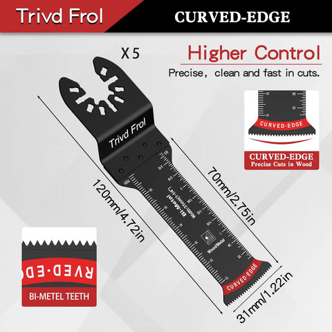 Heavy Duty Oscillating Multi Tool Blades That Slice Through Wood Plastic Metal And Nails Like Butter With Vibration Control, 70mm size, bimetal teeth.
