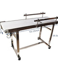 Beefy Stainless Steel PVC Flat Belt Conveyor With Adjustable Speed And Double Guardrails For Industrial Transport, 53.15 Inch Long