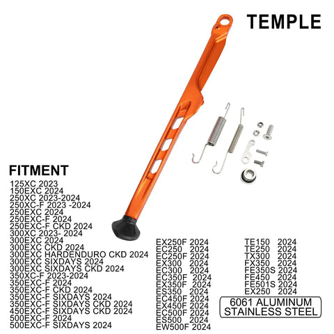 Aluminum CNC Dirt Bike Kickstand Side Stand With Springs 2024 Style For KTM XC EXC EXC F TE TX FE EX EC ES 125 150 250 300 350 450 500 2023 2024 Ride Ready Lightweight Rustproof Replacement