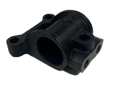 Heavy Duty Four Pack Polyurethane Leaf Spring Housing And Bushing Kit With U Bolts For Peterbilt Air Suspension 4 Inch Wide, black steel component.