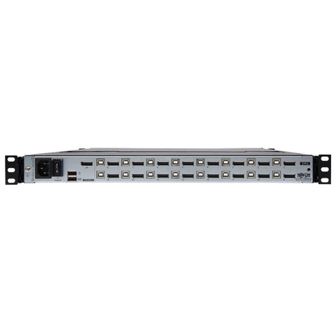 Back view of 16 Port DisplayPort Kvm Switch Console Featuring 17 Inch Lcd Monitor Rackmount Touchpad And Keyboard