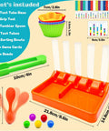 Kickstart Early Math Skills With This Awesome Color Sorting And Counting Toy Set For Toddlers showing test tubes, trays, and colorful counting beads.