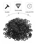 500 Piece Wave Washer Gasket Kit With Crinkle Spring Steel, Heavy-Duty Compression Type Washers For Fasteners, Durable Wave Washers For Auto, Plumbing, And DIY Projects, Your-Go-To All-Purpose Set, black washers pile