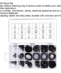 C Clip Circlip Snap Ring Retaining Fastener Hardware Kit With 300 Pcs Assorted Sizes for Machines Open Box View with Organizer