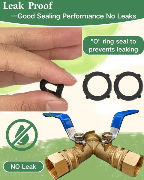 3/4 NPT To Garden Hose Adapter Swivel Connector Brass 3/4 GHT Female To 3/4 NPT Female With Washer No-Fuss Leak-Free Water Hose Fittings For Irrigation And Outdoor Faucets 2 Pack, black O-ring seals