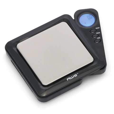 Blade Series Pocket Gram Scale 1000g x 0.1g With Precision 0.1g Accuracy, digital scale with LCD, top view.