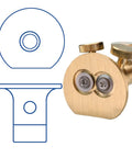 Close-up of brass head and dual blade design of Dead On Double Blade Marking Gauge Kit, ideal for precise wood layouts.