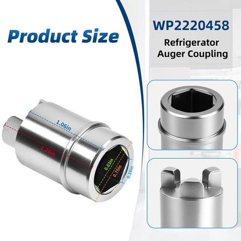Fridge Ice Maker Coupling Replacement Part For Common Refrigerator Models No Brainer Install Durable Water Line Connector Fits 7GS2SHAXMS00 ED2LHAXMB10 920920 8206688 2198627 AP6006687 PS11739763, stainless steel