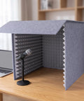 Dang Clean Kickass Desktop Soundproof Mic Booth With Dense Acoustic Foam Panels For Podcast Recording Streaming And Video Calls portable desktop isolation shield.
