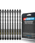 Ten Pack One Quarter Inch Concrete Drill Bits Set Pro Grade Carbide YG6 With Rust Resistant Alloy Heavy Duty Cross Spear Ground Tip For Tile Ceramic Glass Mirror Brick Plastic Cement Quick Change Hex Shank In Sturdy Carrying Case