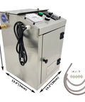 Top Shelf Oil Water Separator Skimmer For Cnc Machines Snag Floating Grease Fast While Reusing Cutting Fluid 110V Coolant Filter side view with dimensions