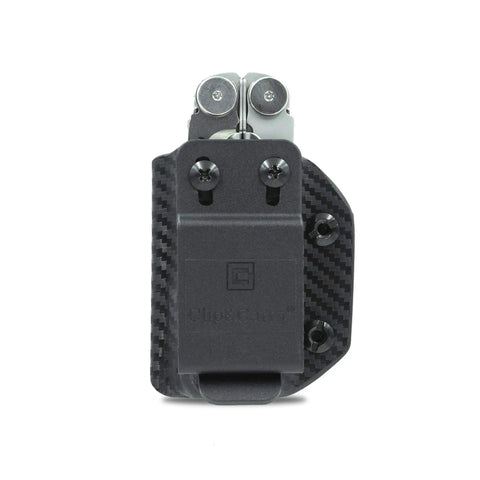 Clip And Carry Kydex Multitool Sheath For Wave And Wave Plus Handheld EDC Holster Cover Carbon Fiber Black front view