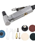 Heavy Duty Right Angle Air Die Grinder With Adjustable Speed Regulator And Beast Mode Tungsten Steel Internals For High Rpm Metalworking, showing angled body and accessories