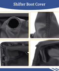 Close-up views of Shifter Boot Cover For Ford Mustang 2005 2009 Manual Transmission Gear Change Lever 8R3Z-7277-AA Replacement Easy Install Durable Leatherette Boot Upgrade Fresh Snug Look Inside The Cabin