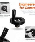 Lathe Hand Wheel Rotating Handle Set In Black Bakelite And Aluminum Alloy Round Crank Prevents Slippage Dual Installation
