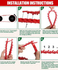 Installation instructions for Adjustable Half Inch By Five Foot PU Linked V Belt A Type showing belt and hand positioning steps