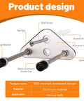 Diagram of Dope Six Pack Aluminum Skateboard Wall Mount Hanger with two screws and labels showing parts and materials.