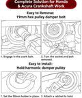 Illustration of Crank Arm Removal Tool Set For One Half Inch Drive Compatible With Honda And Acura Engines with 19mm socket and 50mm wrench.