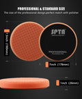 Five Piece Seven Point Five Inch Buffing Polishing Pad Kit For Car Buffer Polisher With design detail and measurements