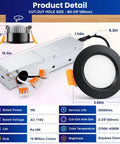 2 Inch Smart LED Recessed Lighting, 5W RGB Color Changing WiFi Downlight, compatible with Alexa and Google Home, showing dimensions and details.