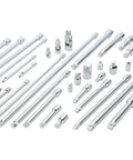 34 Piece Socket Extension Bar Kit With Universal Joint And Adapters For Easy Access And Quick Size Identification Master Set