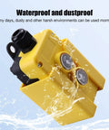 Vozinmost 12V DC Dump Trailer Remote Control Switch For Up Down Operation, yellow ABS, waterproof design, suitable for harsh environments.