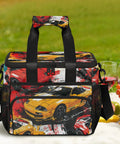 Insulated Picnic Backpack Lunch Bag For Food And Drinks With Spacious 12x9x10 Inch Interior, Leakproof Cooler Compartment, Retro Car Style