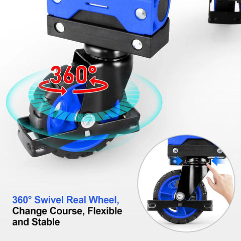 Heavy Duty Folding Hand Truck With Four Wheel And Two Wheel Convertible Dolly Cart Grab N Go Retractable Handle 360-degree swivel wheel