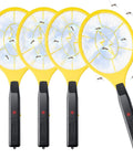 4 Pack Electric Fly Zapper Racket Handheld Bug Swatter For Indoor Outdoor Use 17.3 Inch Zapping Paddle Battery Powered