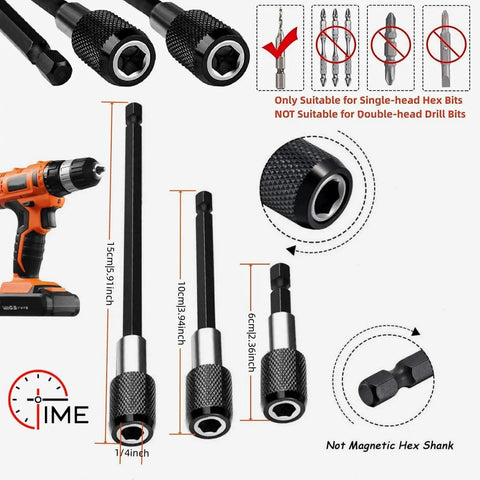Pro Grade 31 Piece Flexible Drill Bit Extension Kit, 105 Degree Right Angle, Rotatable Joint Sockets, Hex Adapters, Screwdriver Bits Holder