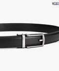 Premium Leather Ratchet Dress Belt For Men With Automatic Buckle, Easy Tug And Click Adjustable Fit Up To 50 Inches, smooth design