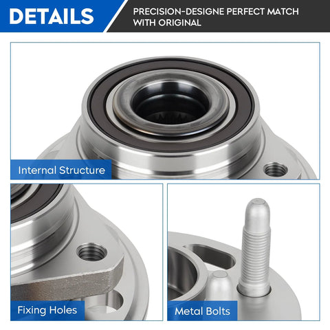 Front Wheel Bearing Hub Assembly 5 Lug With ABS 1 Piece Replacement For Allure Lacrosse Regal Malibu Impala close-up details